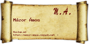 Mázor Ámos névjegykártya